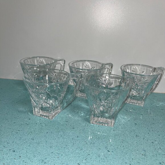 RCR Royal Crystal Rock Vintage Coffee Tea Cups Gemini Edelweiss Floral Set of 5 - Picture 2 of 8